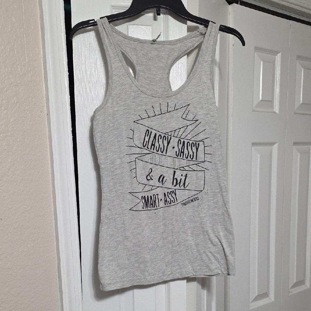 Gray Graphic Tank Top